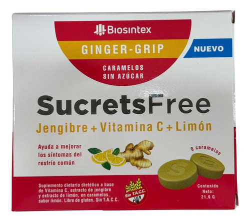Sucrets Free Resfrio Vitamina C  Jengibre  Caramelos X 9 