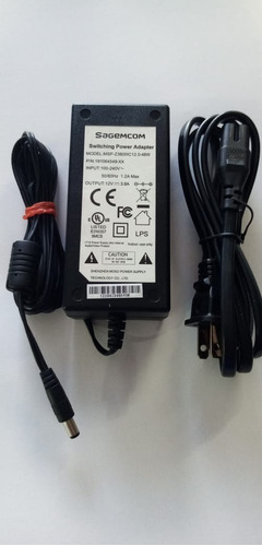 Adaptador Cargador 12v 3.8a 12 Voltios 3.8 Amperios