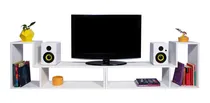 Comprar 2 Modulos L Mesa Tv Led Rack Armado Gratis Blanco 18mm