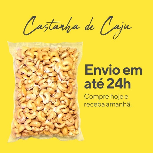 Imagem 4 de 6 de Castanhas De Caju Torradas Em Bandas 1/2kg