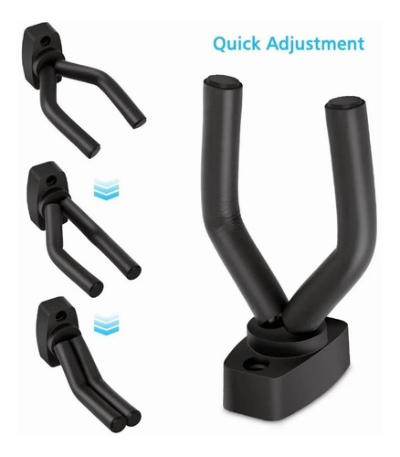 Imagen 4 de 8 de Soporte Colgador De Pared Para Guitarra Anticaída 4 Uds