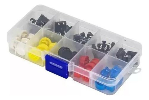 25 Push Button Chave Táctil Botão C/ Capas Coloridas 5 Cores 0