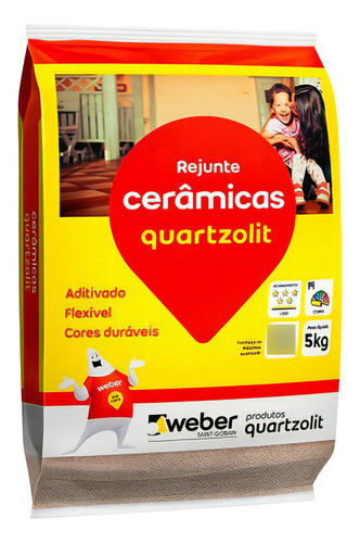 Rejunte Cinza Platina Quartzolit 5kg Flexível Para Pisos 