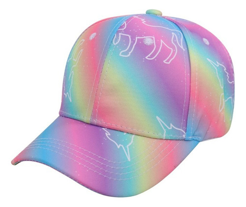 Gorra Sombrero Ajustable Arcoiris Con Unicornios