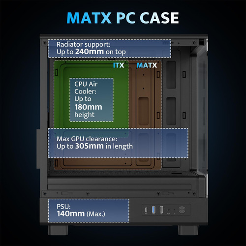 Case De Pc Darkflash Micro Atx, Caja Previa A La Computadora