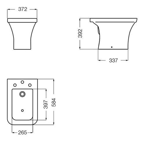 Bidet Ferrum Milena Monocomando O 3 Agujeros Blanco Cuotas