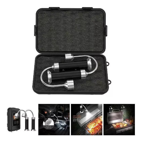 2 Luminárias Flexíveis Churrasqueira Com 9 Leds E Imã Kit