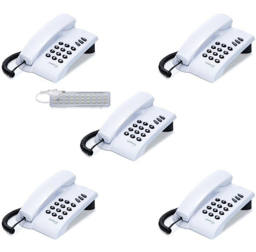 Kit 5 Aparelho Telefone Com Fio Intelbras Pleno Parede Mesa