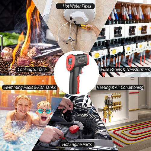 Termómetro De Pistola Infrarroja De Alta Temperatura Wt326c