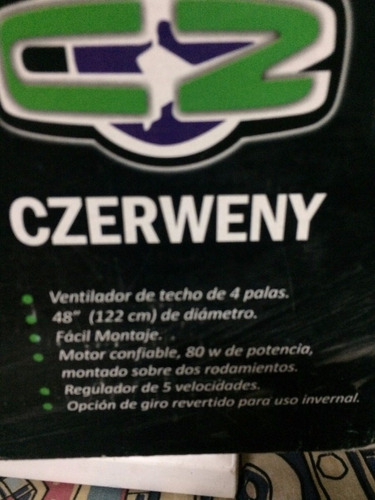 Ventilador De Techo Czerweny Blanco Con Luz