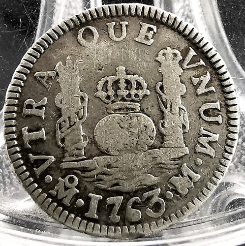 Moneda 1 Real Plata 1763 Columnaria