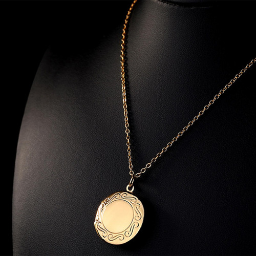 3 Pingente Foto Colar Medalhão Ouro