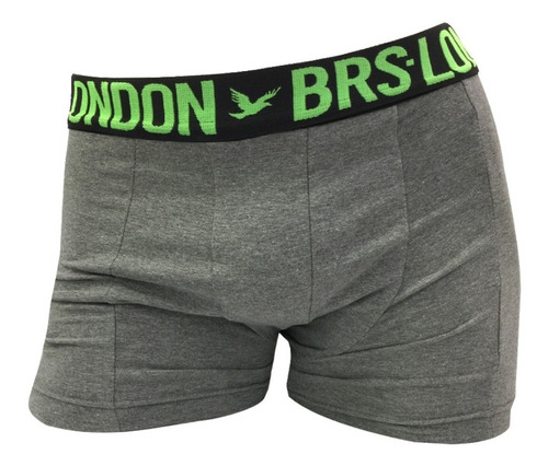 Boxer Bross Elastico Negro Letra Verde Fluor