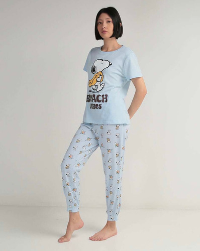 Conjunto Pijama Snoopy Peanuts Azul