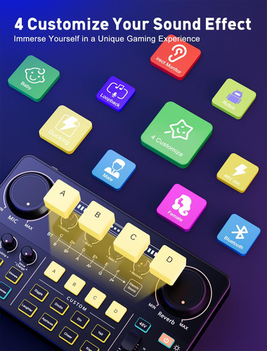Singwe Streaming Audio Mixer, Rgb Interfaz De Audio Con 48v