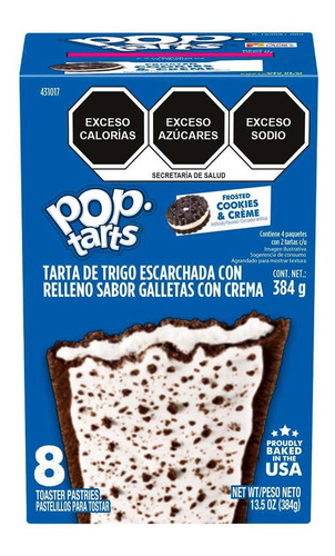 Tartas Kellogg's Pop Tarts Sabor Galletas Con Crema 1 Caja De 384g Con 4 Paquetes