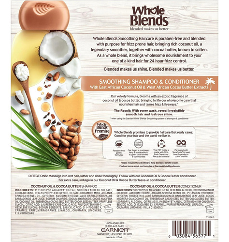 Shampoo Y Acondicionador 370 Ml C/u Whole Blends Garnier