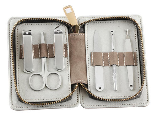 Kit De Manicura Profesional De 6 Piezas, Marrón