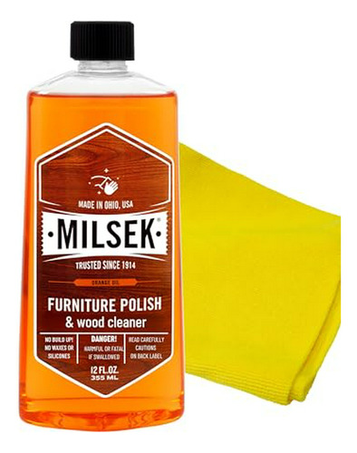 Limpiador De Muebles Con Aceite De Naranja Y Paño - 12 Oz