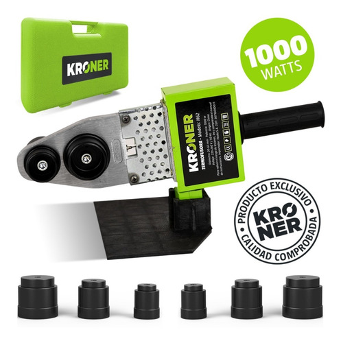 Imagen 1 de 7 de Termofusora Kroner 1000 W Premium ( Maletin + 6 Boquillas )