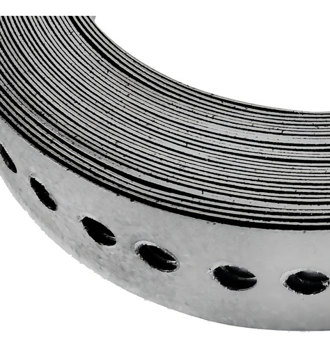 Fita Perfurada De Aço 17mm X 25m Cor Cinza