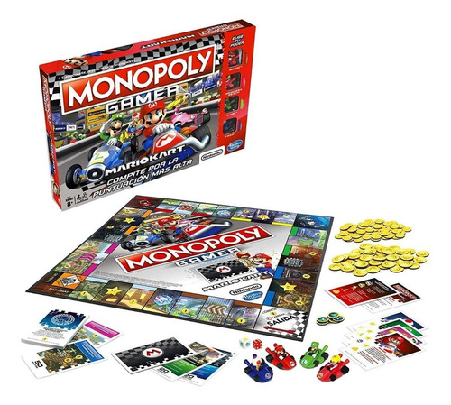 Imagen 3 de 5 de Juego de mesa Monopoly Gamer Mario Kart Hasbro E1870