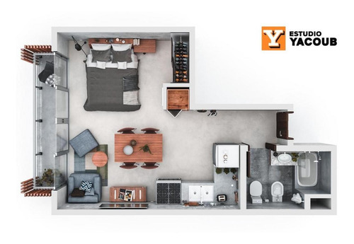 Imagen 4 de 30 de Monoambiente En Venta De Pozo / Semipiso Al Frente - En Construcción - Emprendimiento