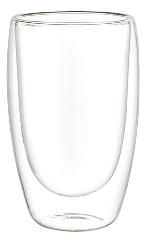 Set 2 Vasos Doble Pared Termico Multiusos Vidrio 450ml Color Transparente