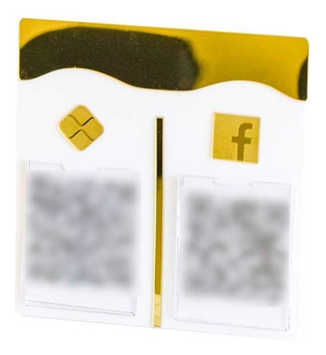 Placa Qrcode, Pix, Instagram, Facebook, Wi-fi, Whas, Google Cor Branco/dourado