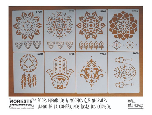 Stencil Kit X 4 Mandala Frases Botánica 21x29 Noreste Ideas | MercadoLibre