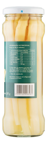 Aspargo Branco em Conserva Inteiro La Cumparsita Vidro 205g