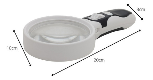 Imagem 5 de 6 de Lupa De Mão Com Led E Ampliação 5x 16x