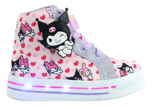 Tenis Kuromi Melody Niñas Led Luces Hello Kitty Botas Comodo