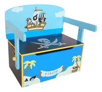 Comprar Banco Baúl De Madera 3 En 1 Banco Con Mesa Para Niños Azul Baul
