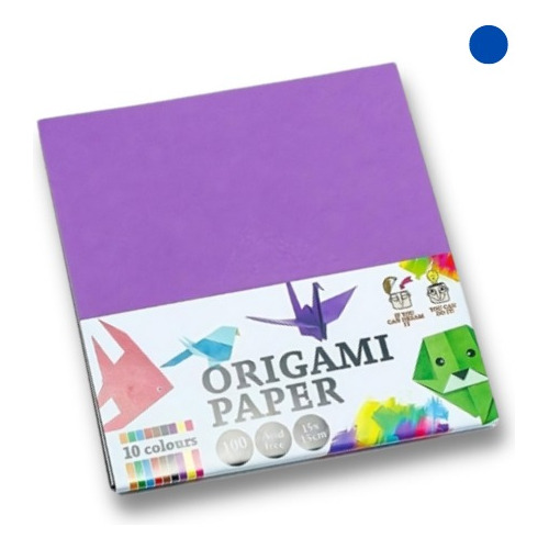 Papel Origami 15cm X 15cm - 5 Colores - Promo X 100 Hojas