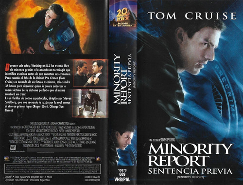 Minority Report Vhs Steven Spielberg Tom Cruise