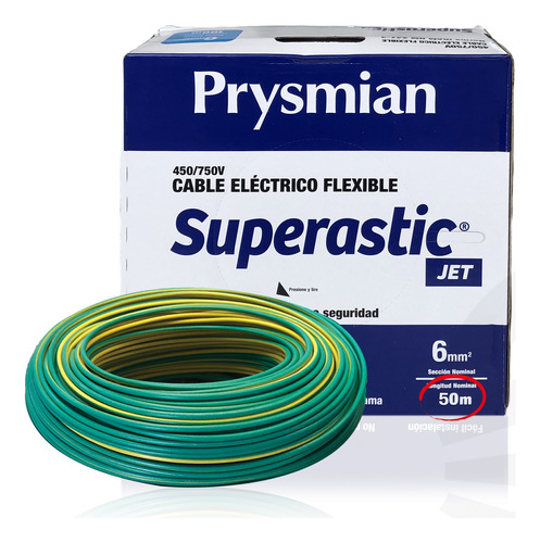 Cable 6mm Unipolar Superastic Pirelli Prysmian X 50mts