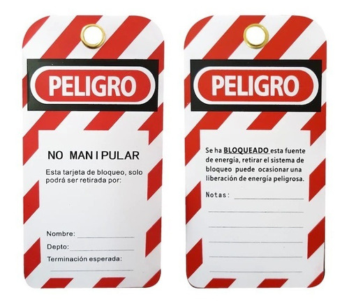 Tarjetas Loto De Bloqueo Pvc Peligro, 10 Pzas, Safelock