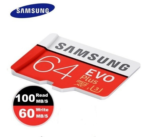 Cartão Samsung Micro Sdxc Evo 64gb 100mb/s Uhs-1 Sd Original