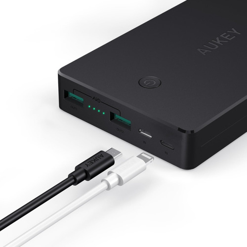  Aukey 20.000 Mah Power Bank Cargador Portatil Lightning