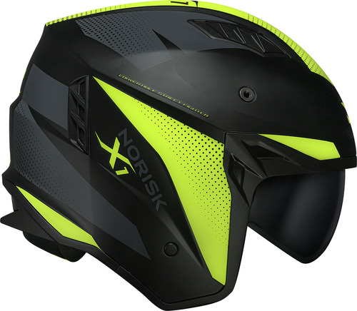 Capacete Norisk Darth Dark Darf Articulado Aberto Fechado