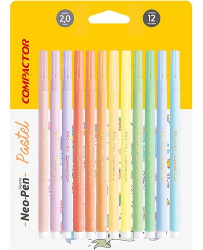 Caneta Neon-pen Pastel Compactor