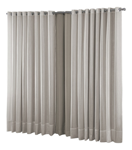 Cortina Linho Gaze Com Forro Blackout 5.00x3.00 Varão Duplo