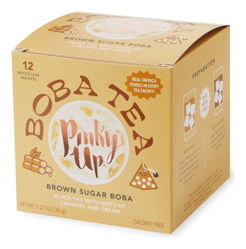 Pinky Up Boba Tea Brown Sugar 12bags