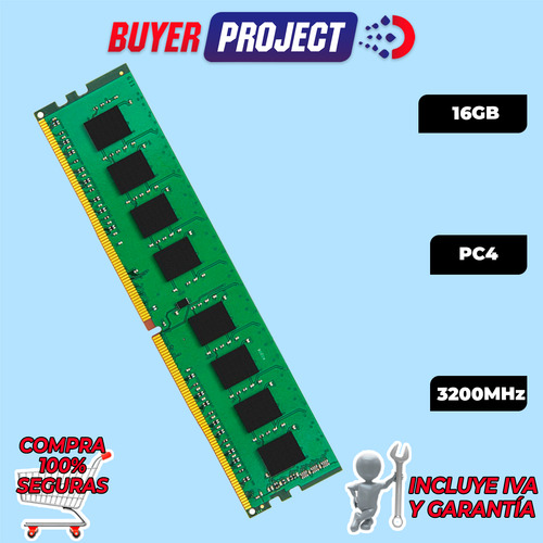 Memoria Ram Kingston 16gb Ddr4 Pc4-25600 3200mhz Dimm Parapc