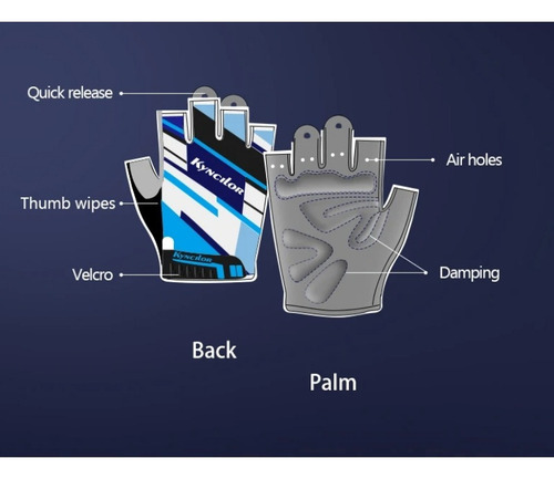 1 Par De Guantes Transpirables De Medio Dedo Para Ciclismo