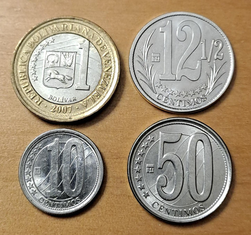 Venezuela X 4 Monedas Incluye 12 Y 1/2 Centimos 2007. 