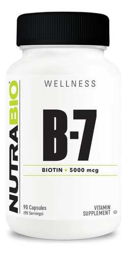Suplemento Nutrabio Biotina (vitamina B-7), 5000mcg - Pode A
