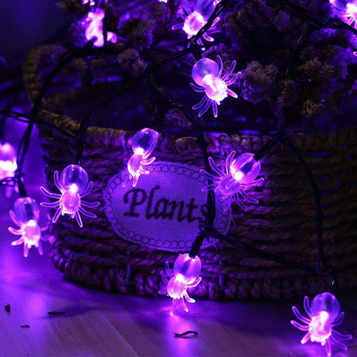 Cadena De Luces Spider H Para Decoración De Halloween, Exter