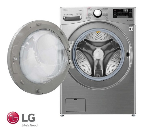 Imagen 3 de 4 de Lavadora LG 22kg Cromada Carga Frontal Direct Drive Thinq